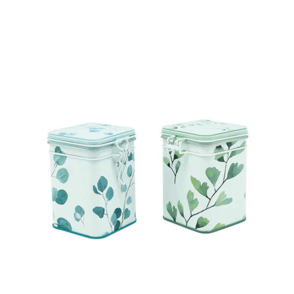 Deux jolies boîtes à thés décoratives pour la cuisine de votre entreprise